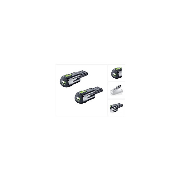 Festool Power Ensemble De - 2x Batterie Bp 18 Li 3,1 Ergo Pour Ponceuses Hybrides Pack 18v 3,1 Ah / 3.100 Mah Li-ion ( 202499 )
