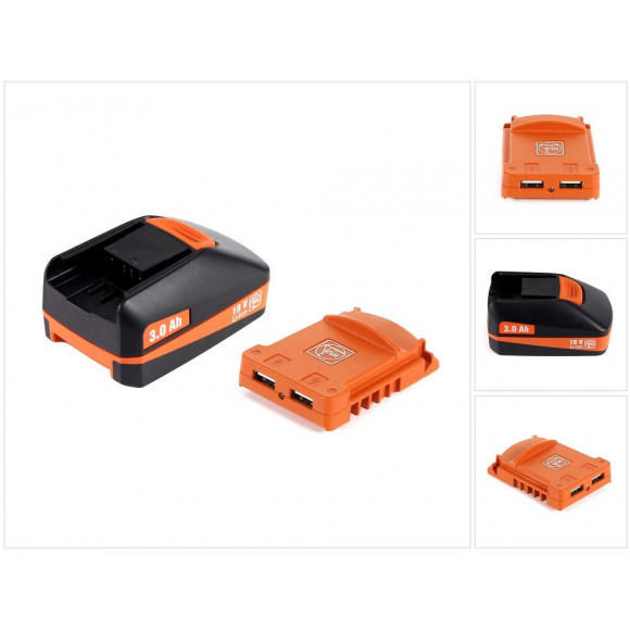 Fein Starter Set Usb Edition 18v - 1x Batterie 3,0ah + Usb Adaptateur Batterie