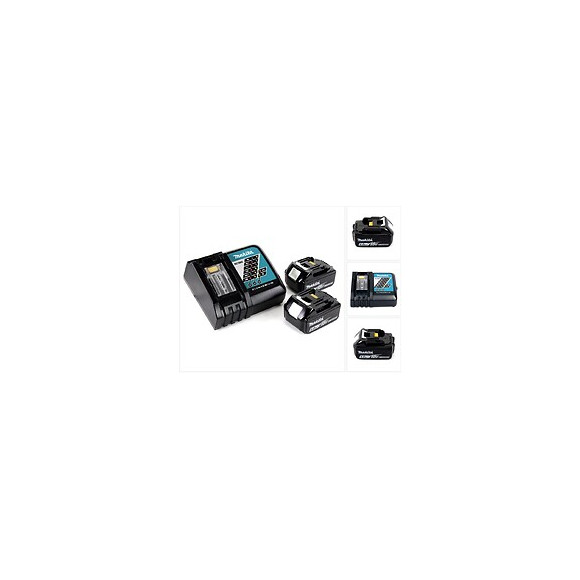 Makita Power Source Kit Li 18v: 2x Batteries Bl1860b Akku 6,0ah + Chargeur Dc18rc ( 199480-6 )