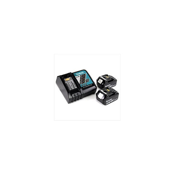 Makita Kit Power Set Avec 2x Batteries Bl 1860 B 6,0 Ah 18 V + Chargeur Rapide Dc 18 Rc