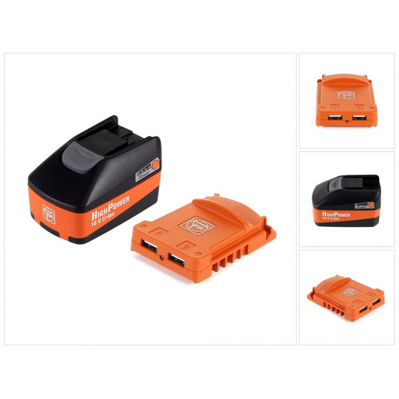 Fein Starter Set Usb Edition 18v - 1x Batterie 6,0ah + Usb Adaptateur Batterie