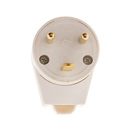 Fiche Mâle 20a Coudée 2 P+t Blanc