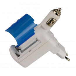 Kit De Charge All-in-1 Avec 2x Usb + 1 Chargeur Allume Cigare Rotatif 180° + 1 Chargeur Secteur Avec Réserve Énergie