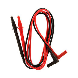 Lot De 2 Cordons Pointe De Touche Ø4mm Avec Fiche Coudée : 1 Rouge + 1 Noir - Zenitech