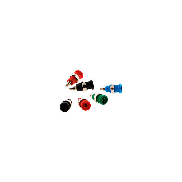 Lot De 6 Douilles De Sécurité Ø4mm Fixation Par Écrou: 2 Rouges + 2 Noires + 1 Bleue + 1 Verte - Zenitech