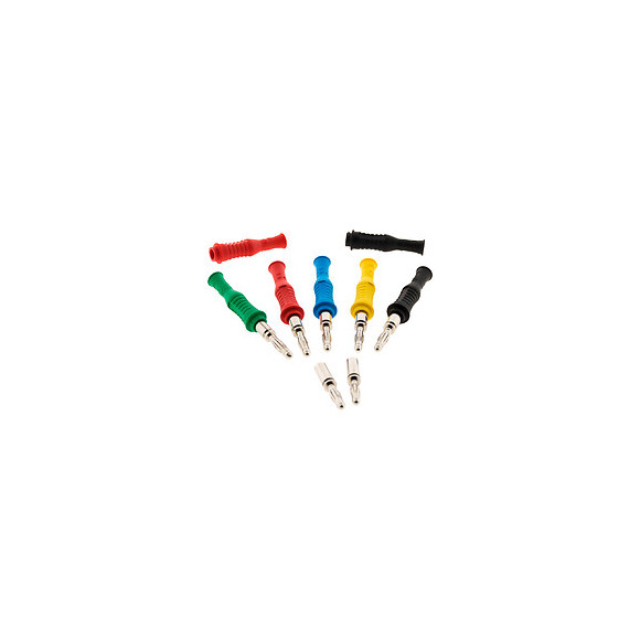 Lot De 7 Connecteurs Males Souples Ø4mm 36a: 2 Rouges + 2 Noires + 1 Bleu + 1 Jaune + 1 Vert - Zenitech