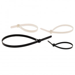 Lot De 70 Colliers Réutilisables 20x 3,6x 140 Blanc + 20x 4,8x 200 Noir + 15x 200x7,6 Blanc + 15x 250x7,6 Noir