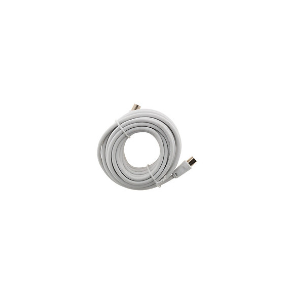 Prolongateur Tv 2m Mâle/mâle Ø9.5mm + 1 Adaptateur F/f - Blanc