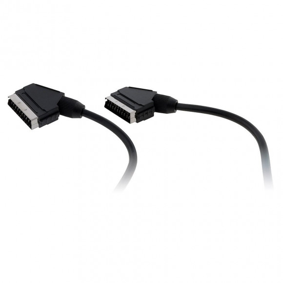 Peritel M/m 1,5m Universelle 21 Broches Câblées, Noir