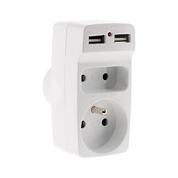 Biplite 6a + 16a Avec 2 Chargeurs Usb -blanc