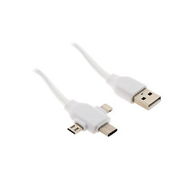 Câble Usb Universel Avec Triple Sortie Usb-c, Micro Usb Et Lightning Pour Iphone / Ipad