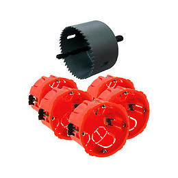 Lot 5 Boîtes Placo Ø.65 P.40 Pour Appareillage Vis & Griffes Livré Avec Vis + 1 Scie Cloche