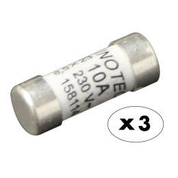 3 Fusibles 8,5x 23 10a À Voyant Nf  - Zenitech
