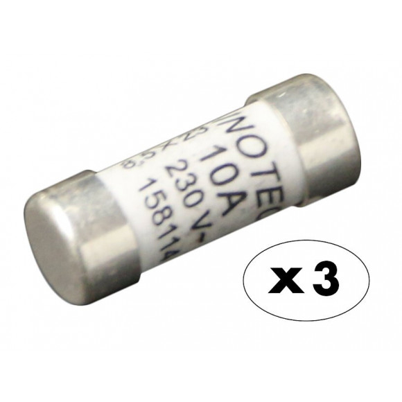 3 Fusibles 8,5x 23 10a À Voyant Nf  - Zenitech