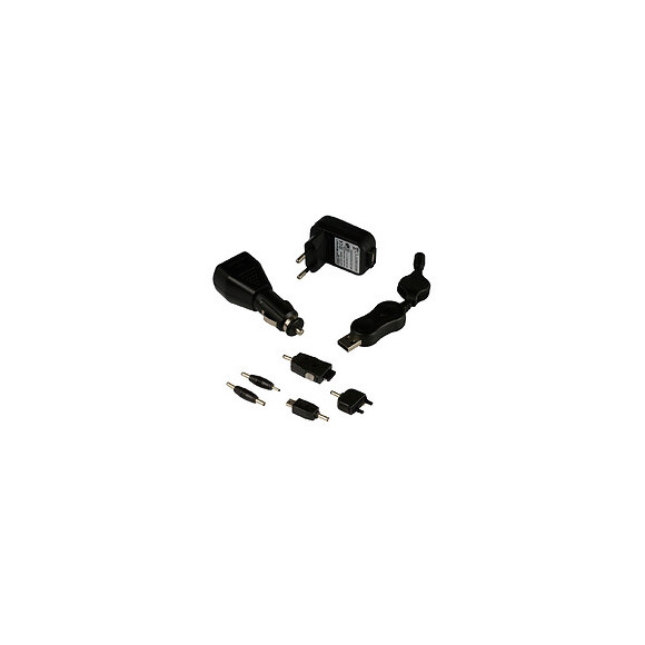 Kit Chargeur Usb Composé De: 1 Adaptateur Voiture En Usb + 1 Cordon Rétractable Usb + 1 Chargeur Mural Usb + 5 Connecteurs