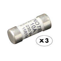 3 Fusibles 8,5x 23 10a À Voyant Nf  - Zenitech