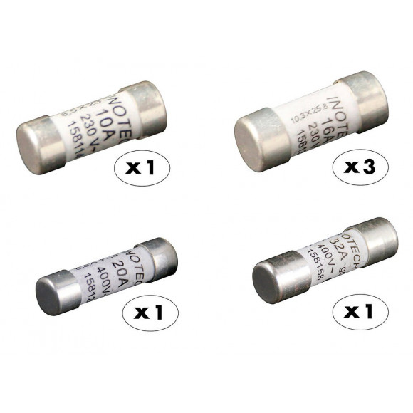 Lot De 6 Fusibles Mixtes 1x10a 3x 16a 1x20a 1x32a À Voyant Nf  - Zenitech