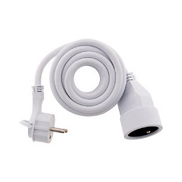Prolongateur 16a 2p+t Ho5vv-f 3g1,5 Blanc 3m Avec Fiche Extraplate - Zenitech
