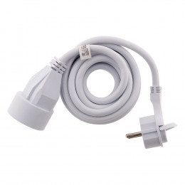 Prolongateur 16a 2p+t Ho5vv-f 3g1,5 Blanc 3m Avec Fiche Extraplate - Zenitech