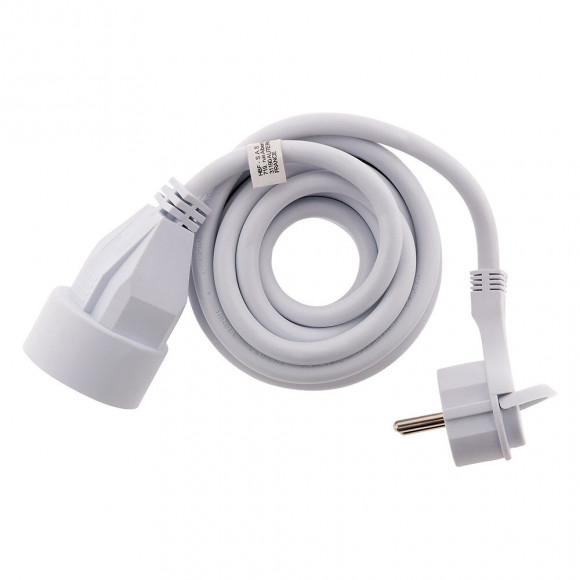 Prolongateur 16a 2p+t Ho5vv-f 3g1,5 Blanc 3m Avec Fiche Extraplate - Zenitech