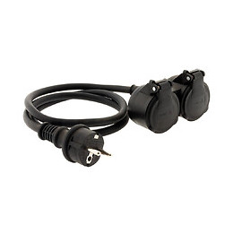 Prolongateur À Double Tête Pour Chantier Ho7rn-f 16a 3g1,5mm² Noir 1m - Zenitech