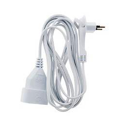 Prolongateur Sans Terre Avec Fiche Extraplate 2x 0,75 Blanc 3m - Zenitech