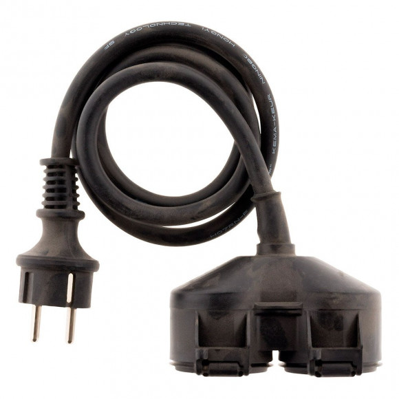 Prolongateur À Double Tête Pour Chantier Ho7rn-f 16a 3g1,5mm² Noir 1m - Zenitech