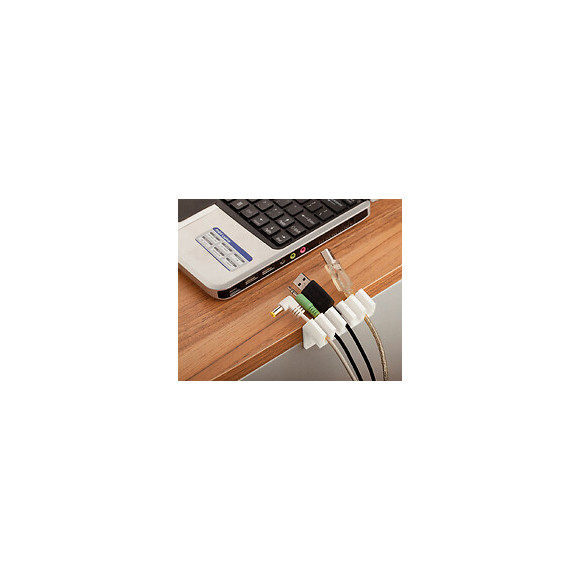 Lot De 2 Ranges Cordons Ou Câble (auto-collants) - Fixation Sur Table,étagéres (5 Fixations)