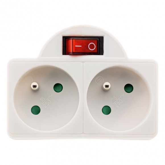 Biplite 16a 2p+t Avec Interrupteur Façade Blanc