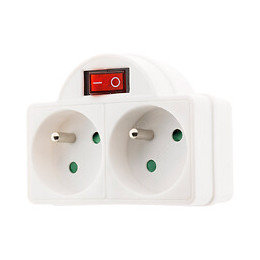 Biplite 16a 2p+t Avec Interrupteur Façade Blanc