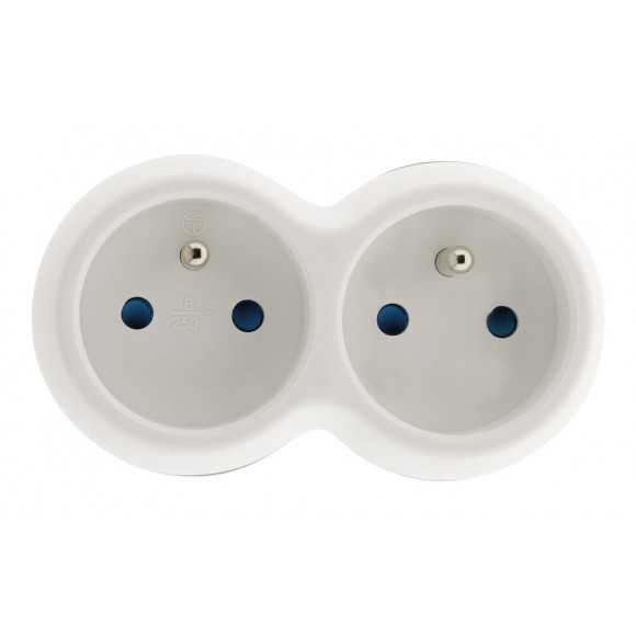 Biplite 16a 2p+t Façade Gris / Blanc