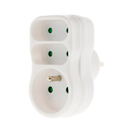 Triplite 1x16a + 2x 6a Façade - Blanc - Zenitech