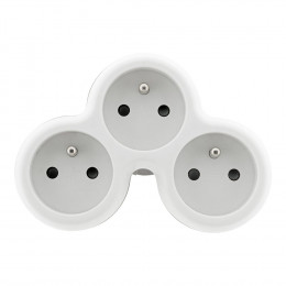 Triplite 16a 2p+t Façade Gris / Blanc