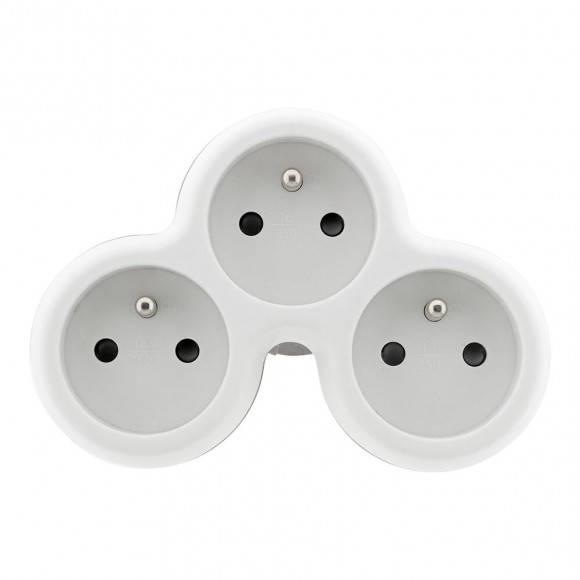 Triplite 16a 2p+t Façade Gris / Blanc