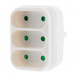 Triplite 3x 2p 6a Façade - Blanc - Zenitech