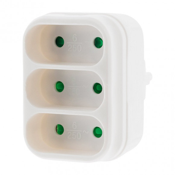 Triplite 3x 2p 6a Façade - Blanc - Zenitech