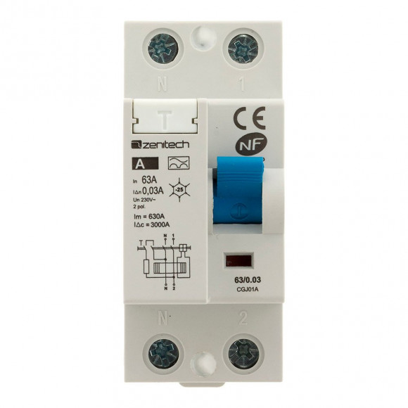 Interrupteur Différentiel 63/2 30ma Type A Nf - Zenitech