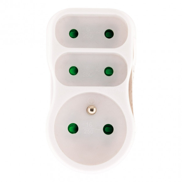 Triplite 1x16a + 2x 6a Façade - Blanc - Zenitech