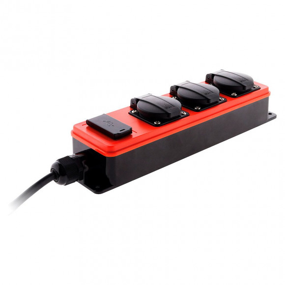 Multiprise Étanche 3 Prises 16a 2p+t Avec 2x Usb 2,1a