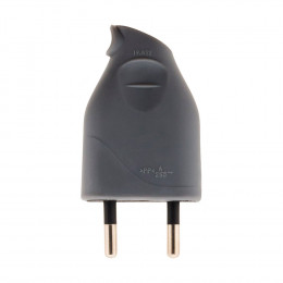 Fiche Mâle 2p 6a Latérale - Gris - Zenitech