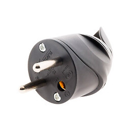 Fiche Mâle Coudée 2p+t 16a - Noir - Zenitech