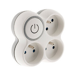 Triplite 16a 2p+t Façade Avec Interrupteur Gris / Blanc