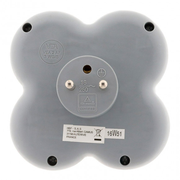 Triplite 16a 2p+t Façade Avec Interrupteur Gris / Blanc