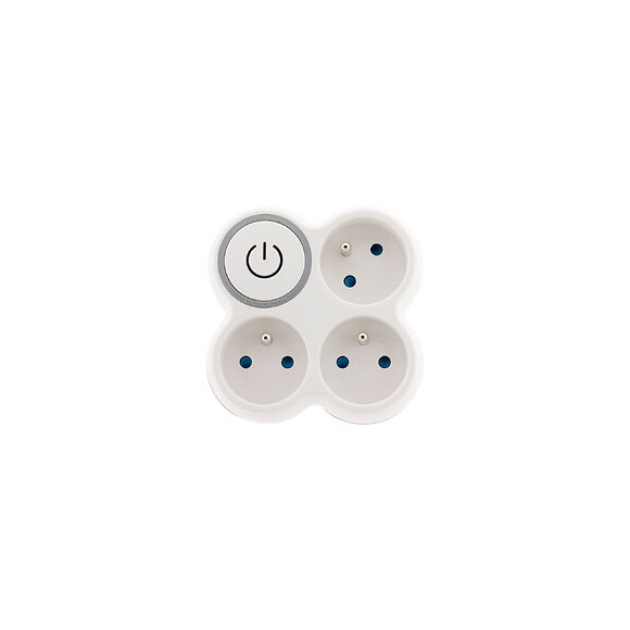 Triplite 16a 2p+t Façade Avec Interrupteur Gris / Blanc