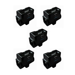 Lot De 5 Triplites 2x 16a + 1x6a Avec Chargeur 1 Prise Usb + Dock Iphone - Ipod - Noir Gloss