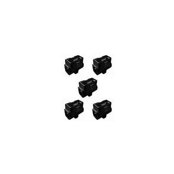 Lot De 5 Triplites 2x 16a + 1x6a Avec Chargeur 1 Prise Usb + Dock Iphone - Ipod - Noir Gloss