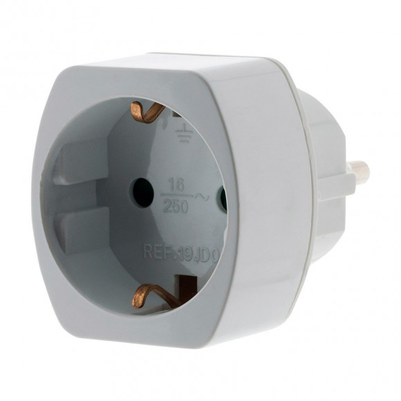 Adaptateur M France / F Schuko (allemagne, Espagne?) Blanc - Zenitech