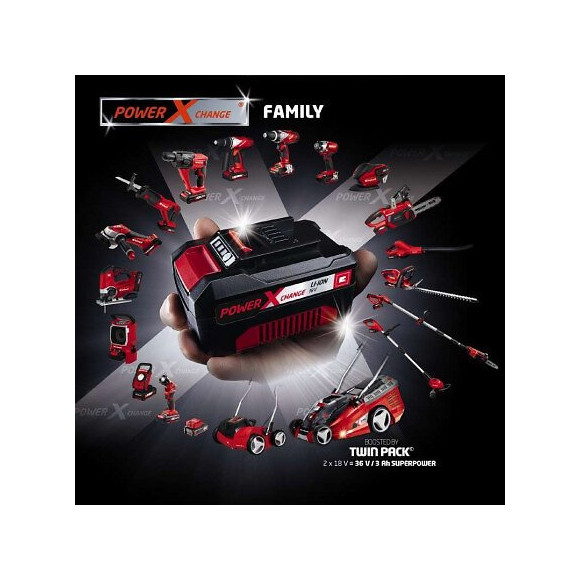 Kit Starter Chargeur Power-x 18v + Batterie De Remplacement 18v 3ah 1h Einhell