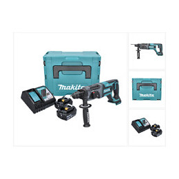 Makita Dhr 241 Rfj  Perforateur-burineur Sans Fil 18 V Li-ion + 1x Boîtier De Transport Makpac Sds-plus  + 2x Batteries Bl 183