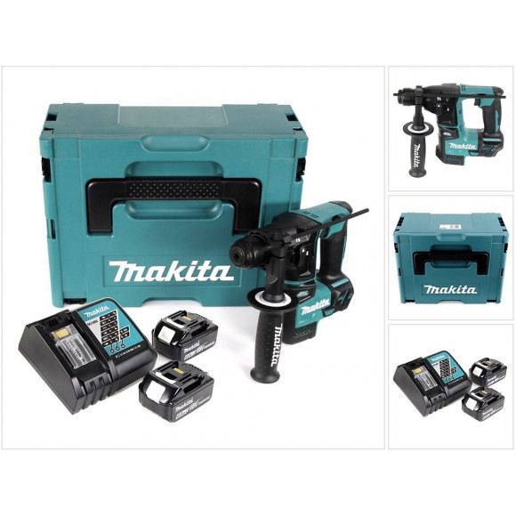 Makita Dhr 171 Rgj 1,2j 18v Marteau Perforateur À Batterie Brushless Sds Plus + 2x Batteries 6,0ah + Chargeur + Coffret Makpac